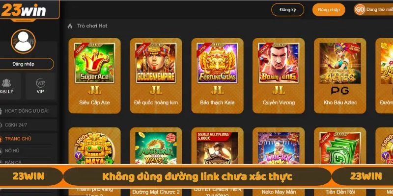 Không dùng đường link chưa xác thực
