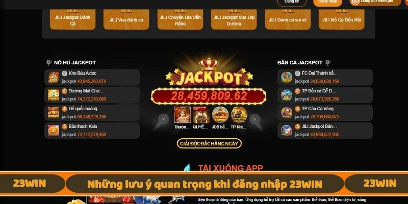 Những lưu ý quan trọng khi đăng nhập tại website 23WIN